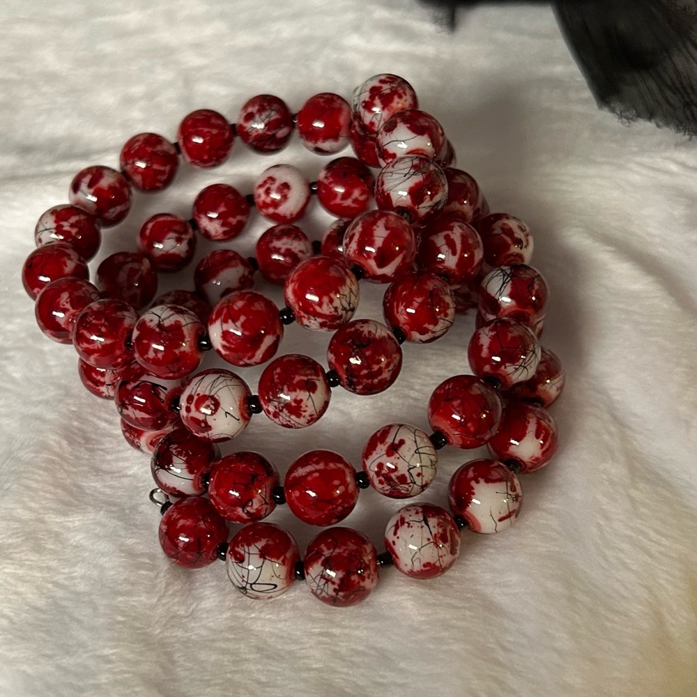 Stainless steel memory wire glass bead memory bracelet,elegant .10mm beads size.